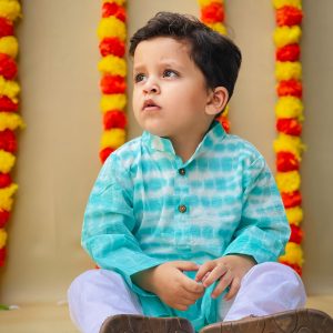 BLUE SPLASH TIE-DYE KURTA