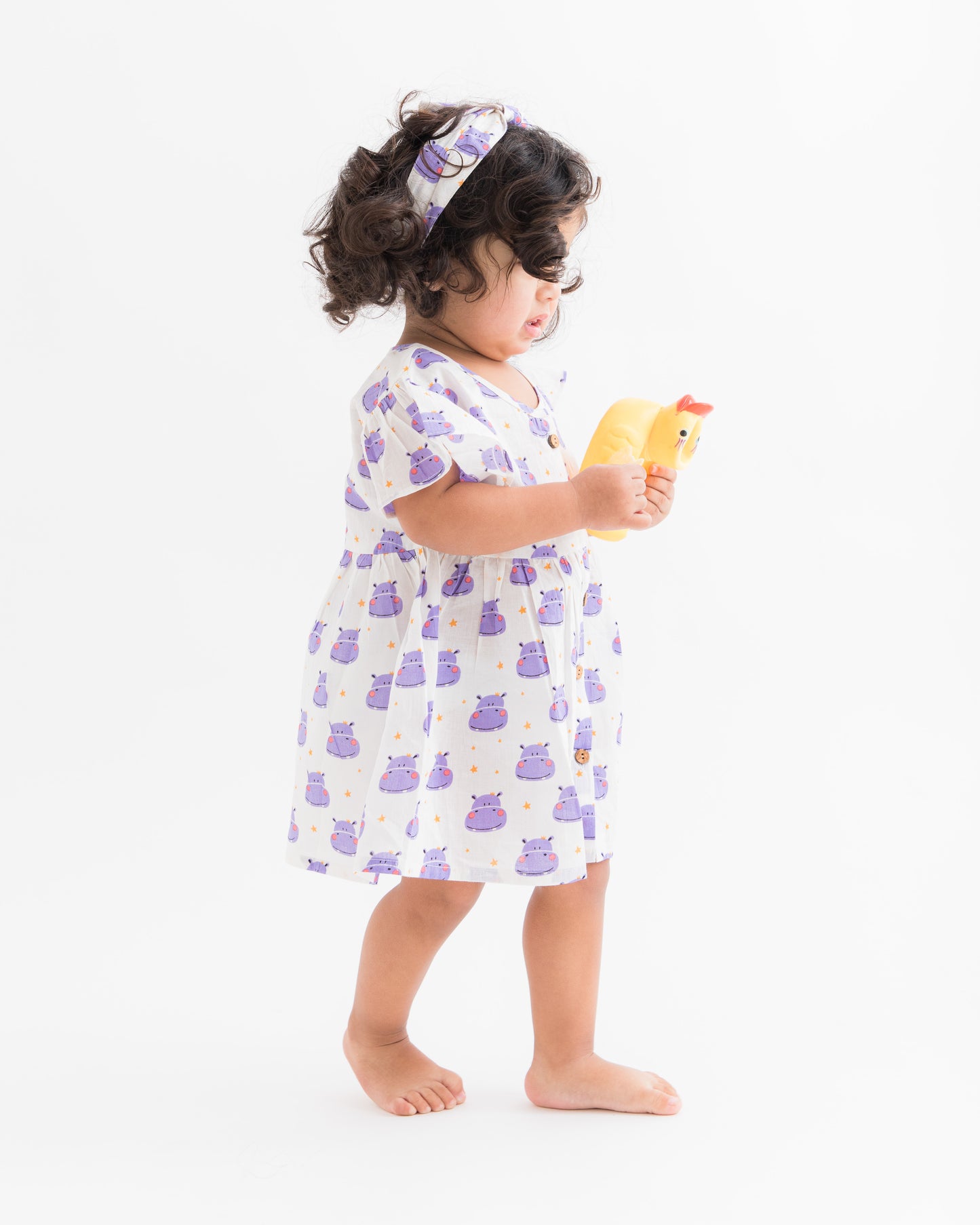 Little Hippo frock set with band